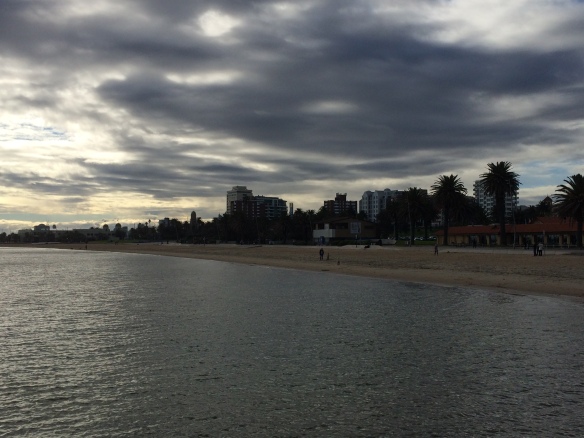 St Kilda beach in winter - too cold to swim, but still beautiful and great for a walk with the kids.